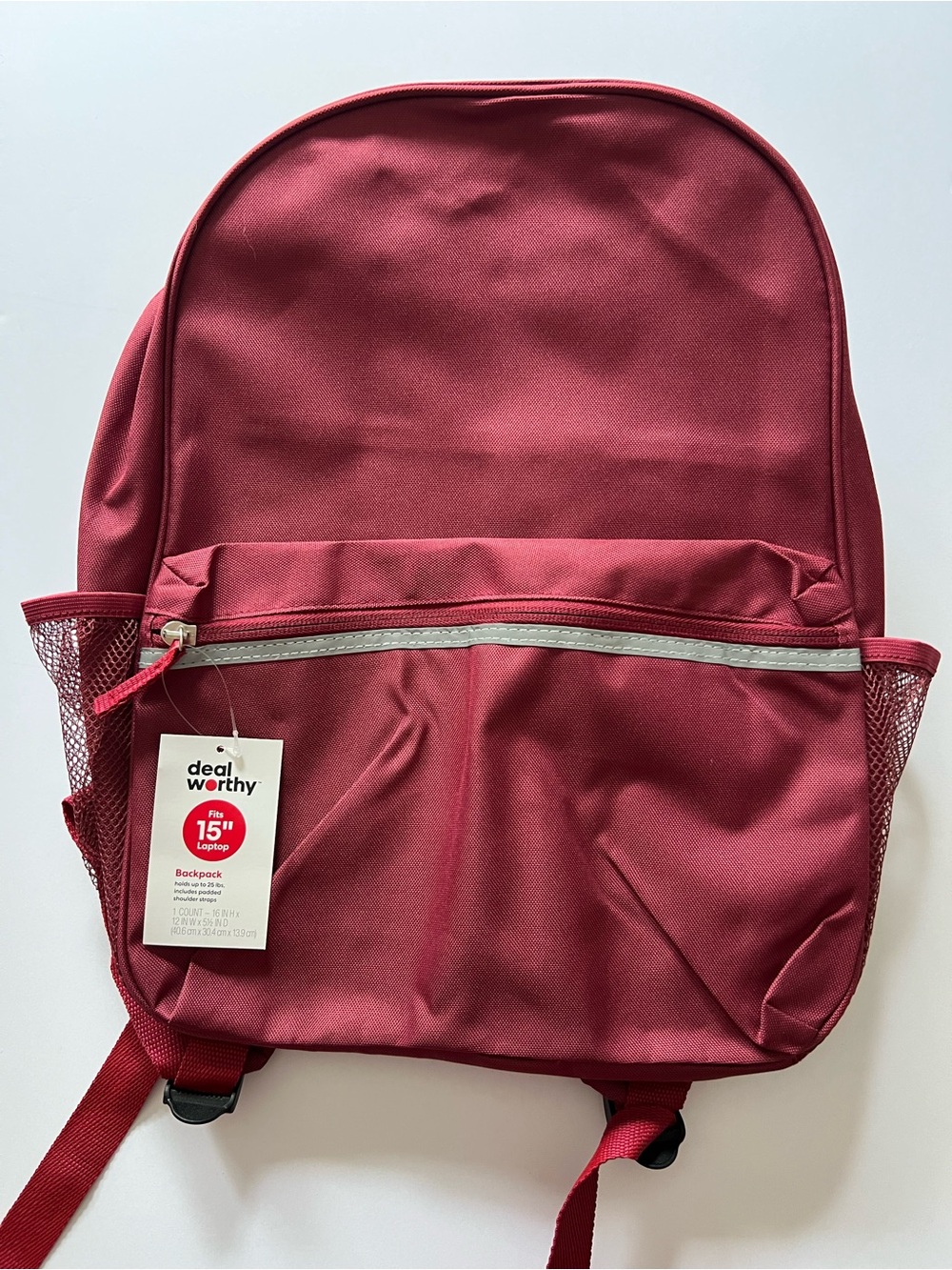 Deal Worthy 15" Laptop Backpack in Dark Red